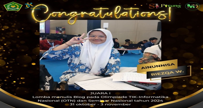 Ainunnisa, Peserta Didik MTs Negeri 17 Jakarta Raih Juara 1 Lomba Menulis Blog