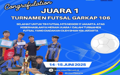 Futsal MTs Negeri 17 Jakarta Raih Juara 1 pada Turnamen Futsal Garkap 106